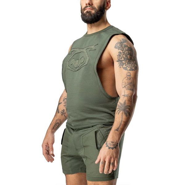 Nasty Pig Topographic Shredder Tank Top | Army Green