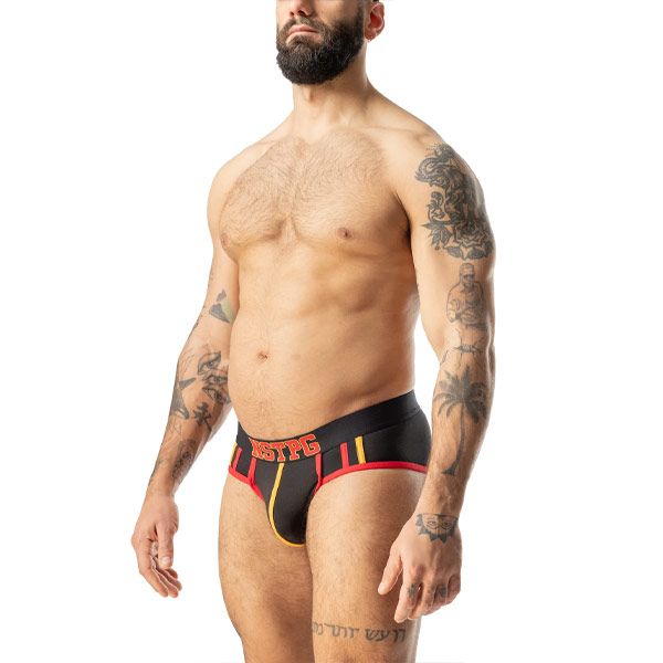 Nasty Pig Contender U-Front Brief | Black/Red/Gold