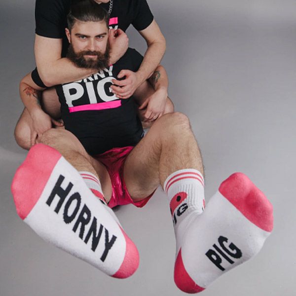 Sk8erboy® HORNY PIG Socks | White