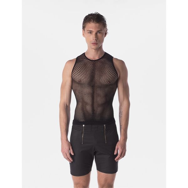 Barcode Berlin Stefano Fishnet Tank Top | Black