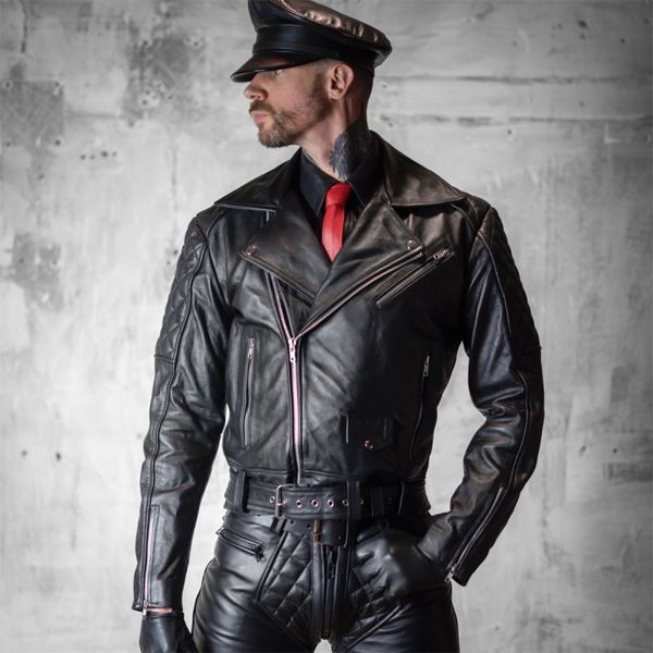 Boxer Barcelona Berlin10 Leather Biker Jacket | Black