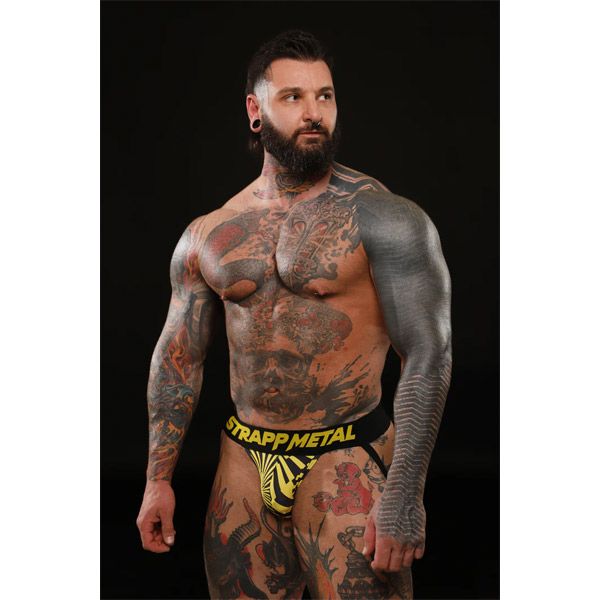 Strapp Metal Chaos Performance Jock Strap | Black & Yellow