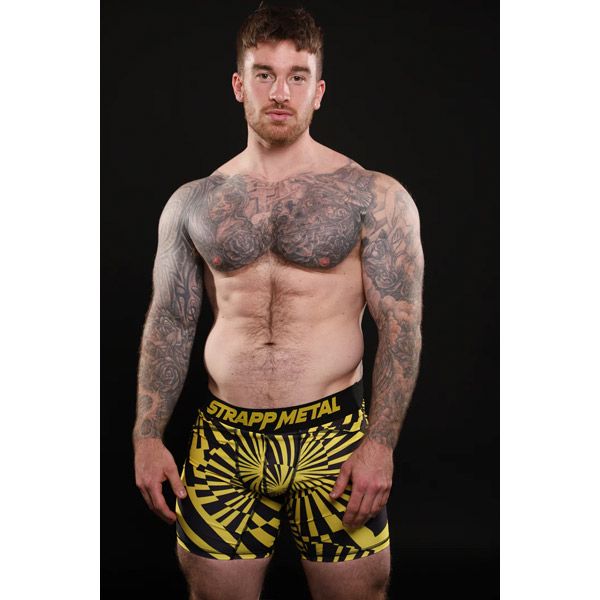 Strapp Metal Chaos Performance Shorts | Black & Yellow