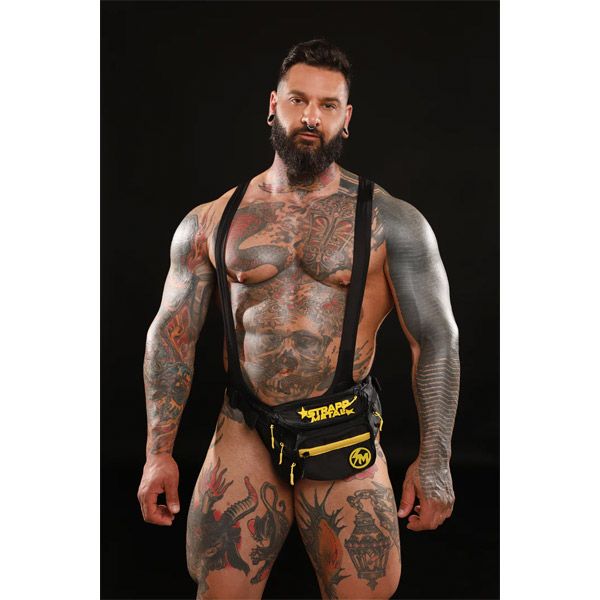 Strapp Metal Bum Bag | Black & Yellow