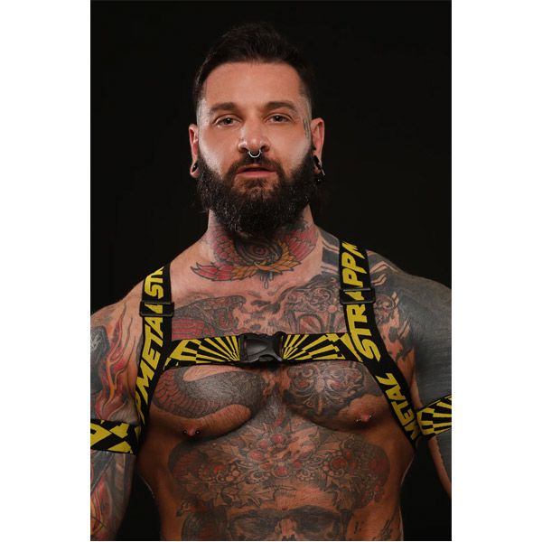 Strapp Metal Chaos Chest Harness | Black & Yellow