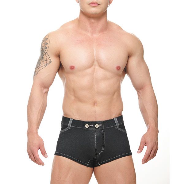 STUD CONNER Stretch Shorts | Denim Black