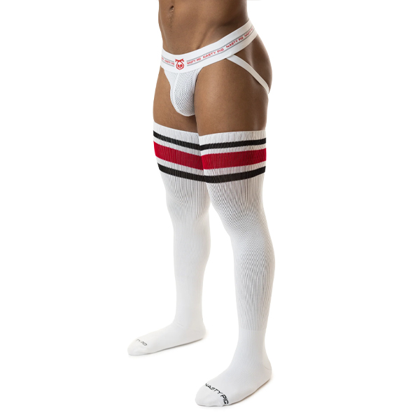 Hook'd Up Thigh High Sock - White - OSFA