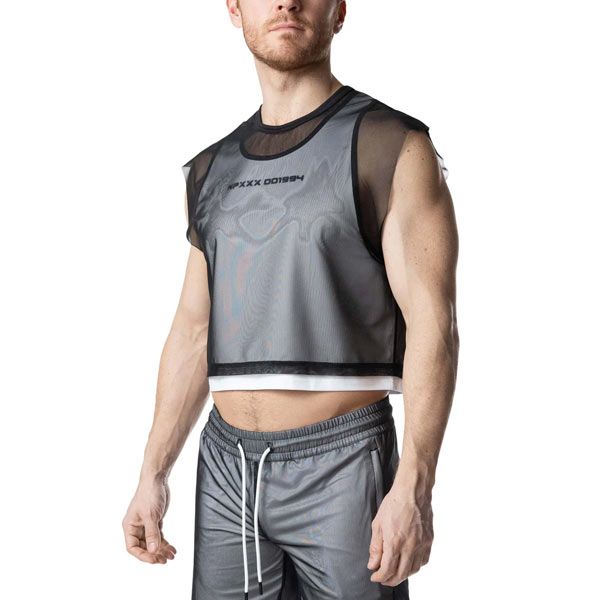 Nasty Pig Blur Crop Top - Black/White