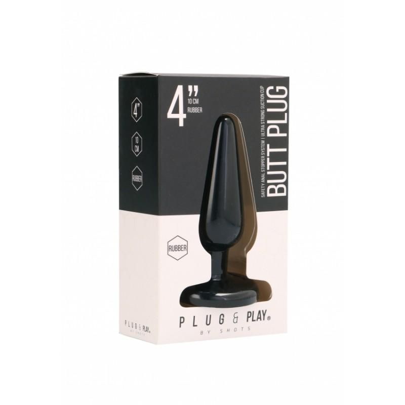 PLUG & PLAY Rubber Butt Plug with Suction Cup | 4 Inches