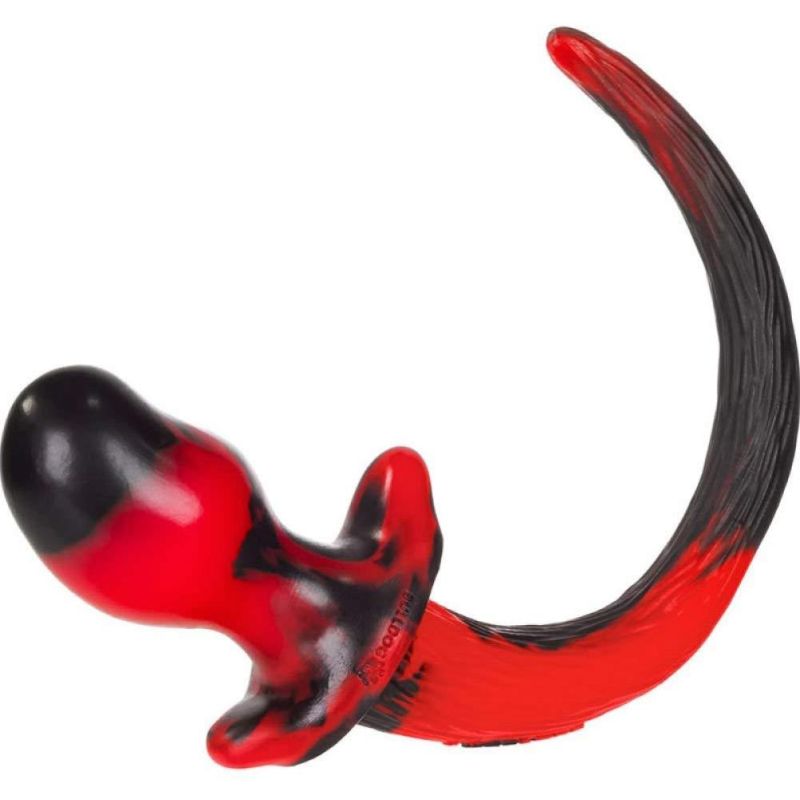 Oxballs BULLDOG Puppy Tail Butt Plug | Red & Black Swirl
