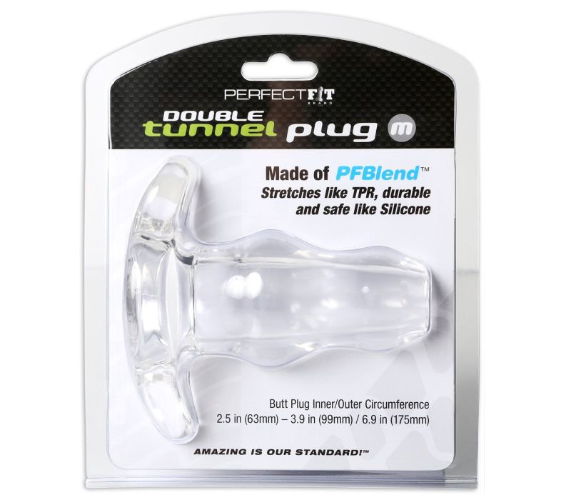 Perfect Fit ASS DOUBLE Tunnel Plug Medium | Clear