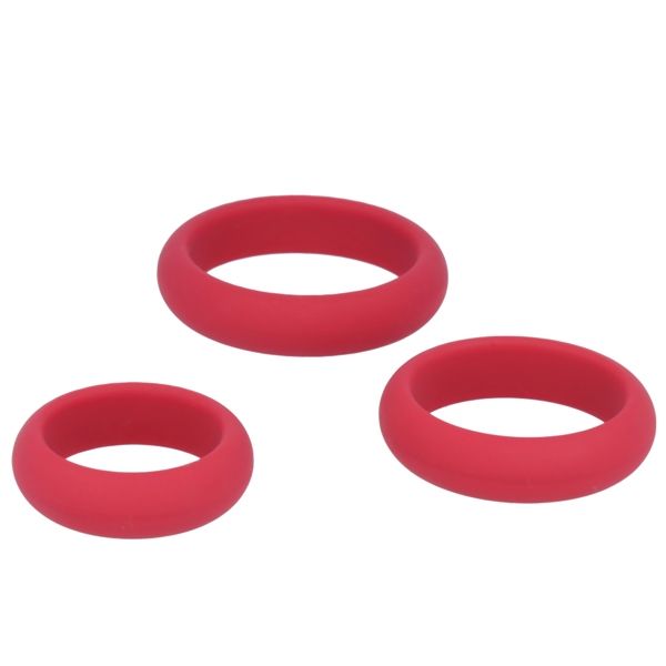 Titus Silicone Series: Cock Ring 3 Pack | Red