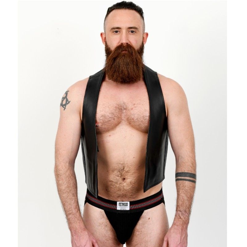 TITUS Leather 1.2mm BAR VEST Waistcoat | Black