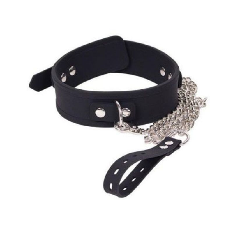 Mister B Leather BIOTHANE SLAVE COLLAR LEASH | Black