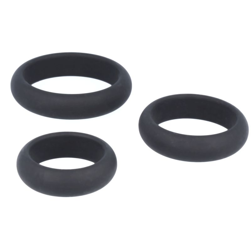 Titus Silicone Series: Cock Ring 3 Pack | Black