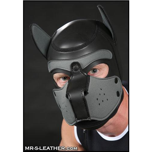 Mr S Leather NEOPRENE Puppy Hood | Black & Grey