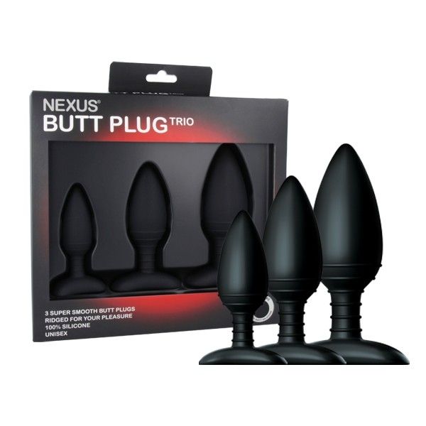 Nexus Range BUTT PLUG TRIO | Ribbed Anal Training Kit