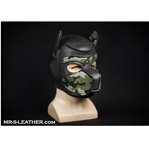 Mr S Leather NEOPRENE Puppy Hood | Black & Camo