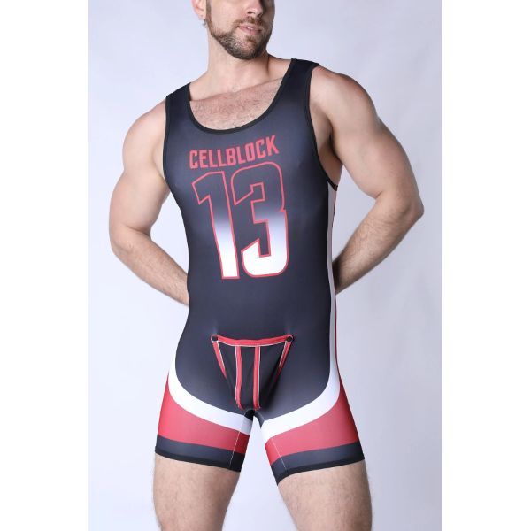 Cell Block 13 Chain Reaction Singlet Jock | Red
