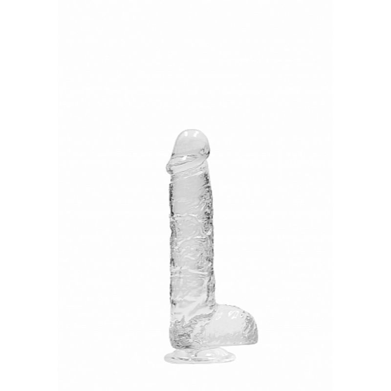 RealRock Realstic Dildo with Balls: Transparent | 6 inches