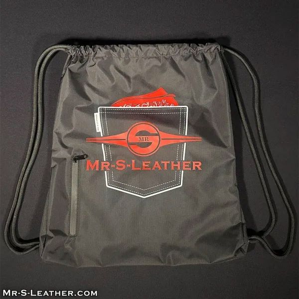 Mr S Leather Drawstring Pocket Bag | Red