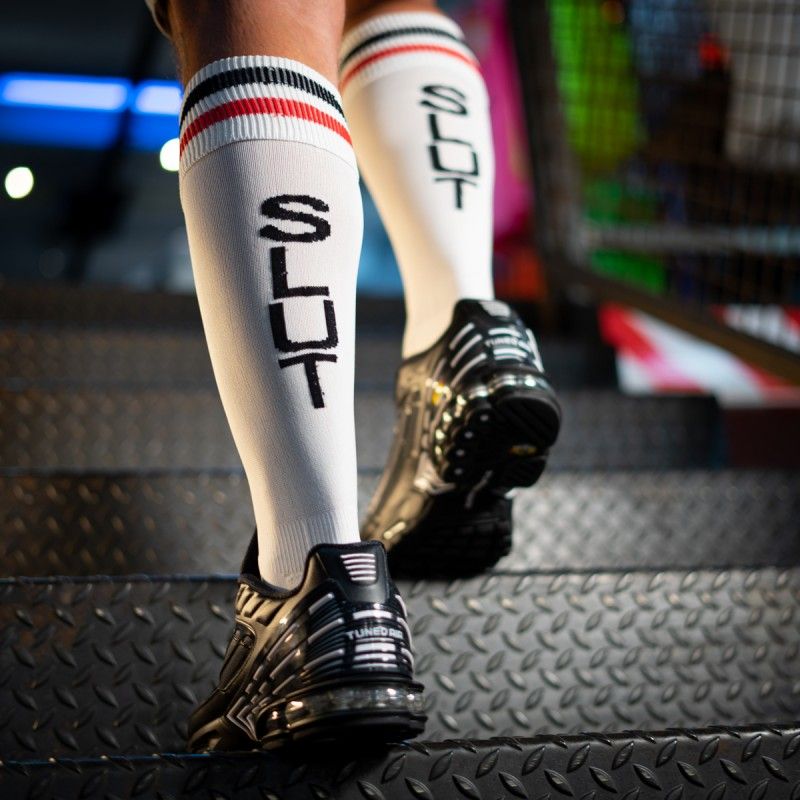 Boxer Barcelona Football Sock - White/Red/Black | SLUT