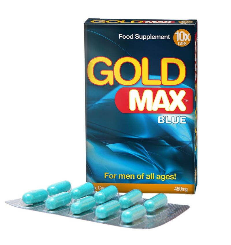 GOLD MAX 450mg Herbal Erection Blue Pill | 10 Pack