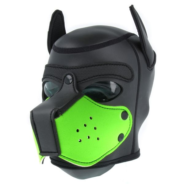 Mr S Leather NEOPRENE Puppy Hood: Replacement Muzzle | Lime Green