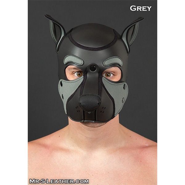 Mr S Leather NEOPRENE FRISKY Puppy Hood | Black & Grey