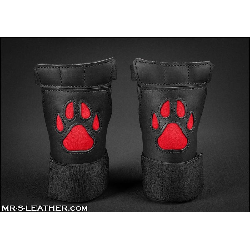 Mr S Leather OPEN PAW Puppy Gloves | Red