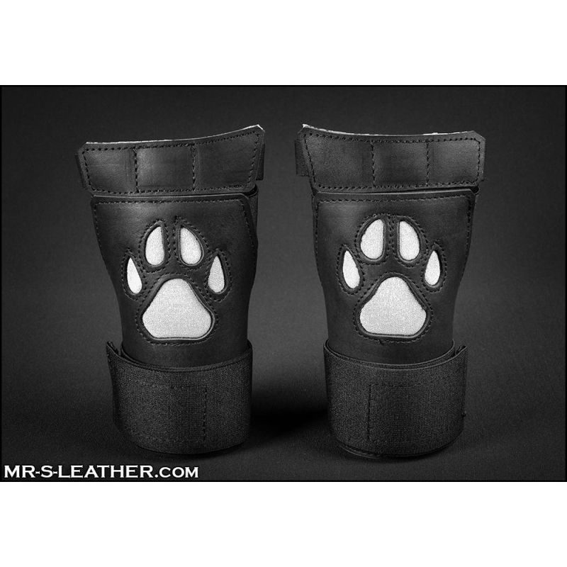 Mr S Leather OPEN PAW Puppy Gloves | White
