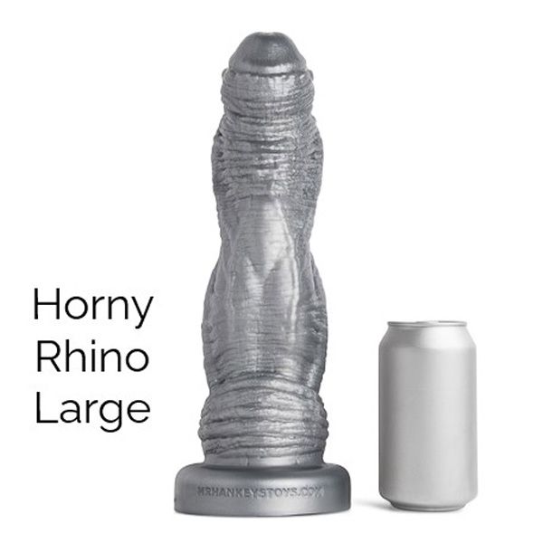 Mr Hankeys' HORNY RHINO Dildo: Large | Gun Metal