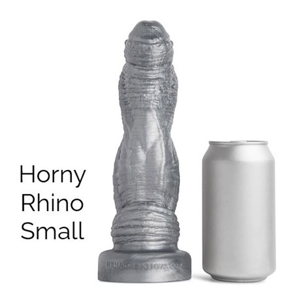 Mr Hankeys' HORNY RHINO Dildo: Small | Gun Metal