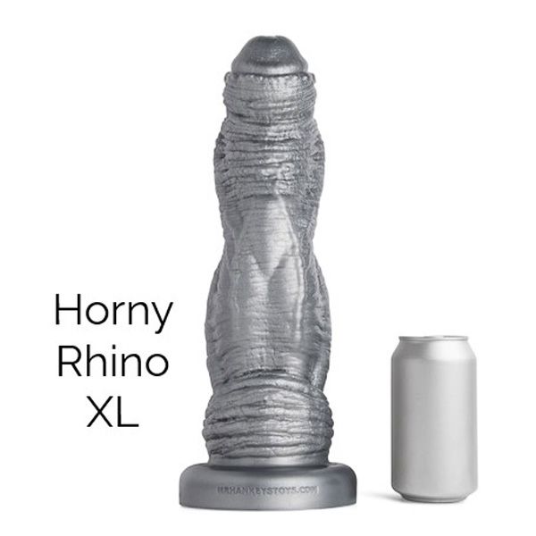 Mr Hankeys' HORNY RHINO Dildo: XL | Gun Metal