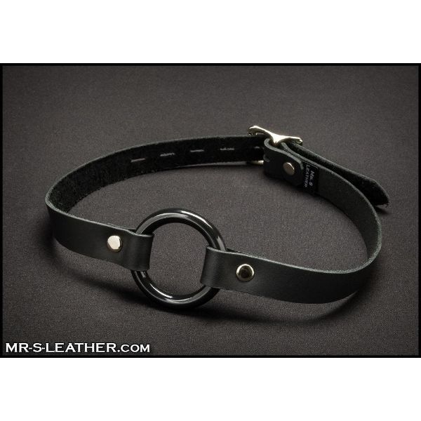 Mister S Leather O-Ring Gag with Leather Straps | Black