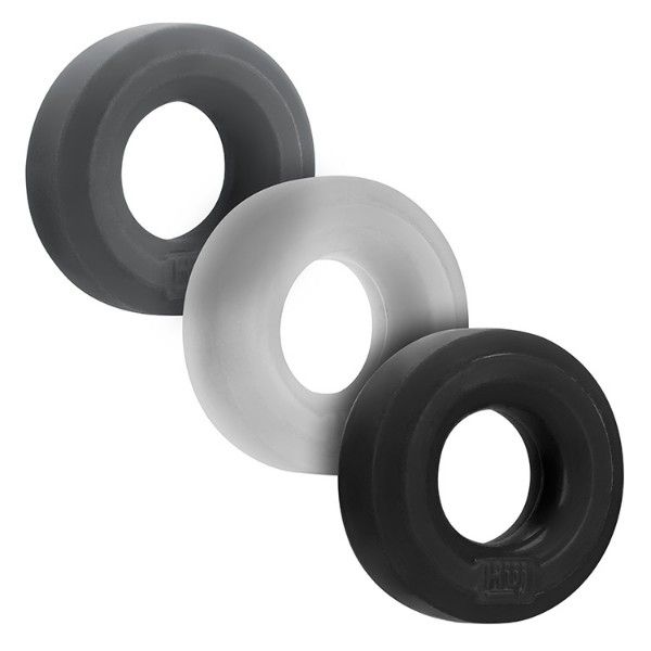 hünkyjunk HUJ Cock 'Grippy' Ring 3 Pack | Tar, Ice and Stone