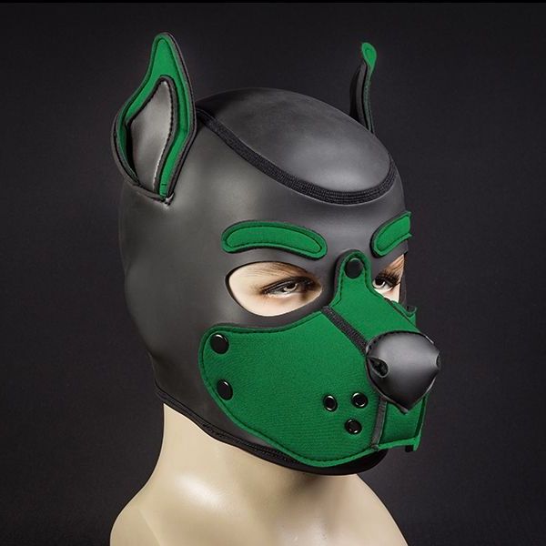 Mr S Leather Neoprene K9 Puppy Hood | Black/Hunter Green