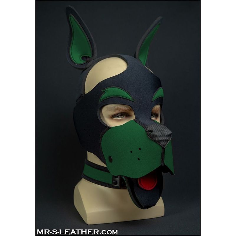 Mr S Leather Neo WOOF! Head Harness | Black & Hunter Green