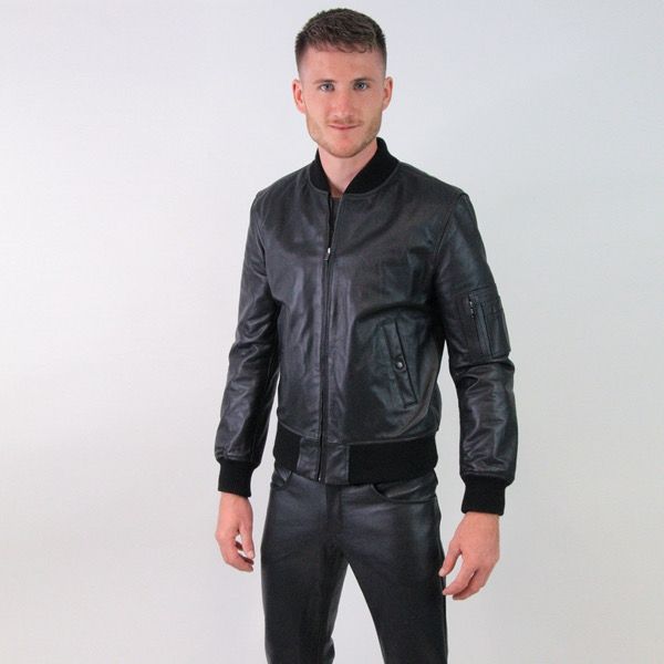 Titus Leather MA1 Bomber Jacket | Black
