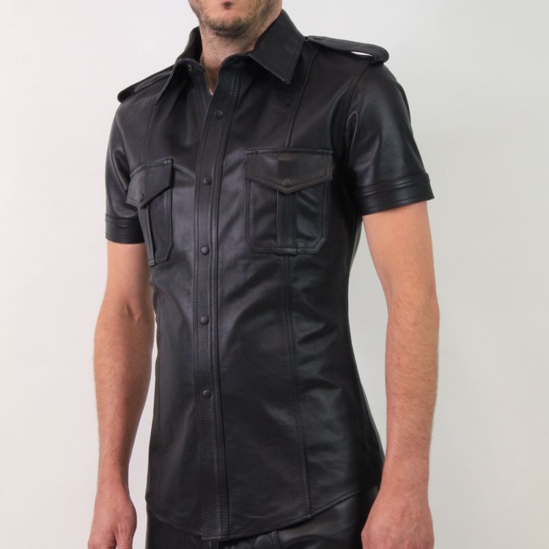 Titus Leather UNIFORM SHIRT | Black