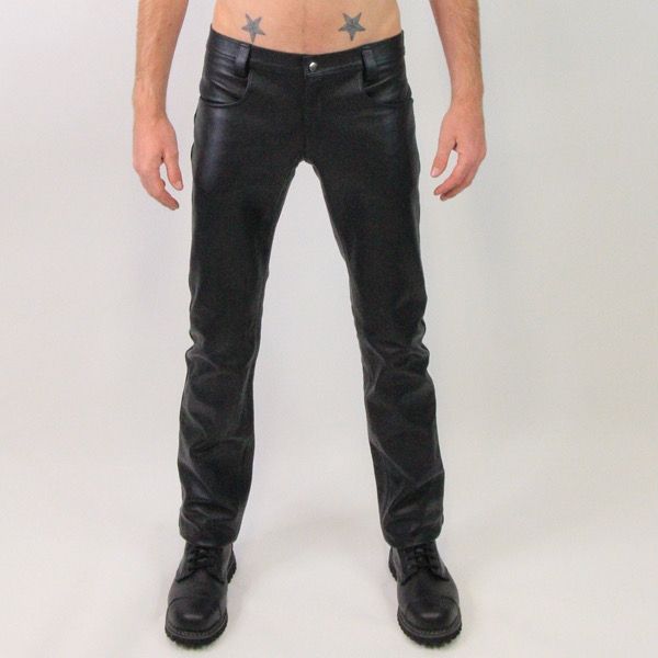 Titus Leather Tailored JEANS | Black