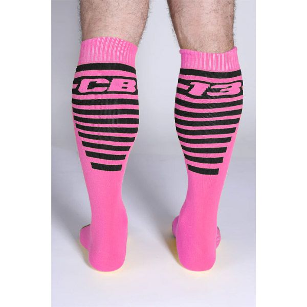 Cell Block 13 Grip Knee Socks | Pink