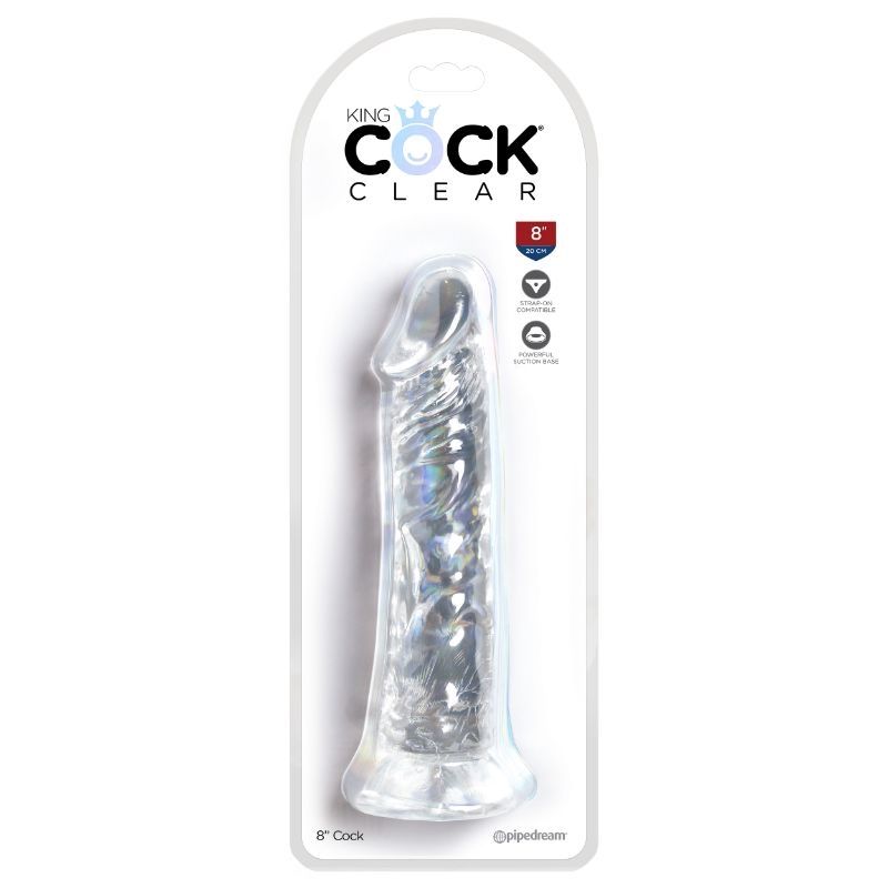 KING COCK Realistic Dildo: Clear | 8 inches