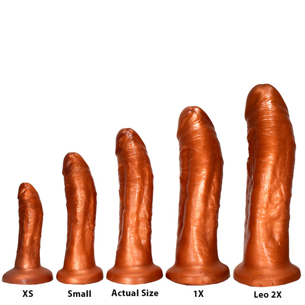 SquarePegToys® Leo Harness Dildo Flush Cup - SuperSoft Bronze
