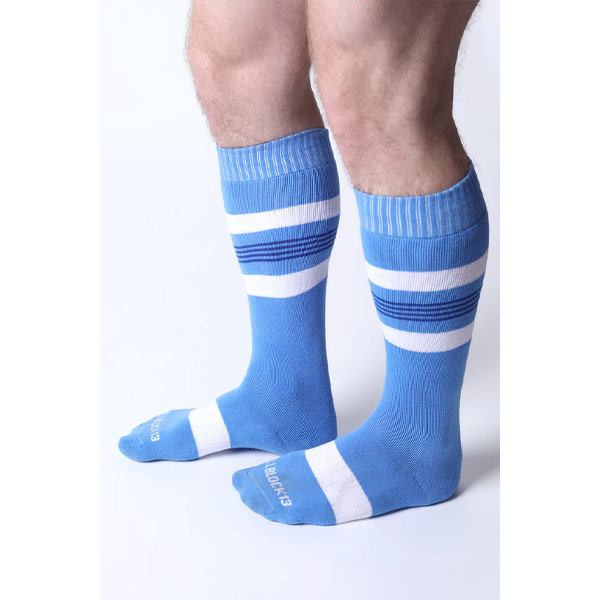 Cell Block 13 Tight End Knee High Socks | Light Blue