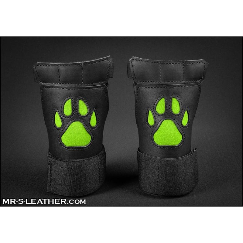 Mr S Leather OPEN PAW Puppy Gloves | Lime Green