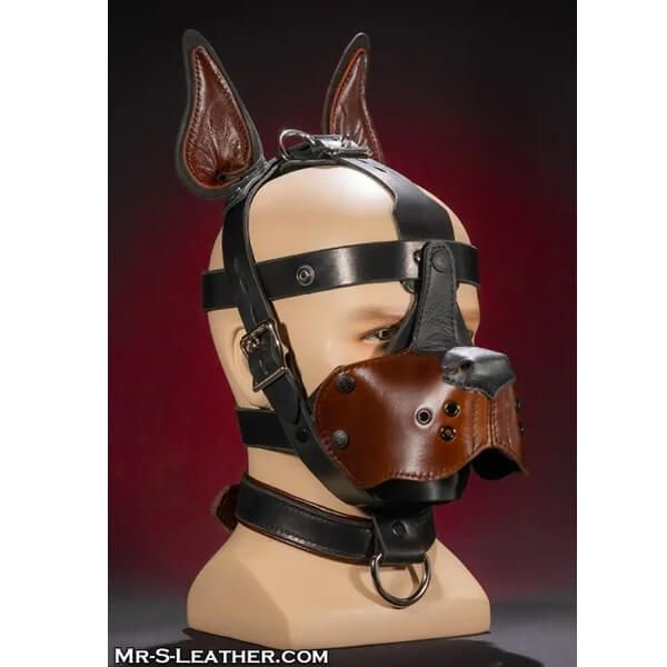 MR.S Leather Bondage Dog Muzzle Brown