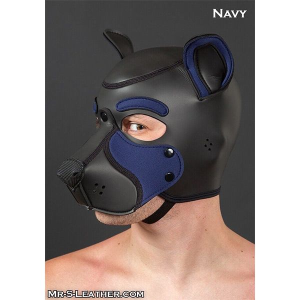 Mr S Leather NEOPRENE FRISKY Puppy Hood | Black & Navy