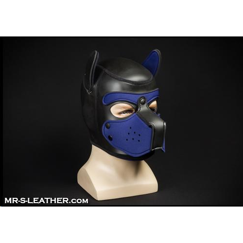 Mr S Leather NEOPRENE Puppy Hood | Black & Navy Blue