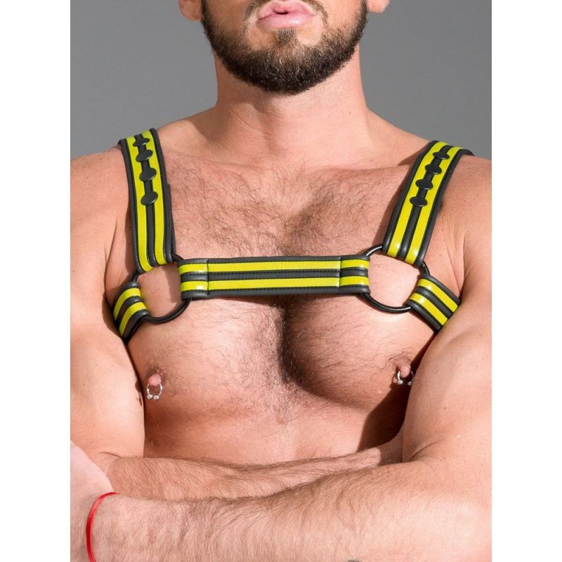 665 INC Neoprene BULLDOG Chest Harness | Double Yellow